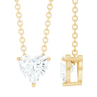 Rosec Jewels-Certified Solitaire Moissanite Heart Necklace with Silver Chain