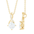 Rosec Jewels-Cushion Cut 5 MM Moissanite Infinity Necklace with Silver Chain