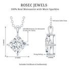 4 Carat Princess Cut Lab Grown Diamond Solitaire Pendant with IGI Certificate Lab - ( E-VS1 ) - Rosec Jewels