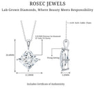 Rosec Jewels-5 Carat Lab Grown Diamond Princess Cut Solitaire Necklace IGI Certified