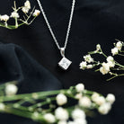 3 Carat Solitaire Lab Grown Diamond Princess Cut Necklace with IGI Certificate Lab - ( E-VS1 ) - Rosec Jewels