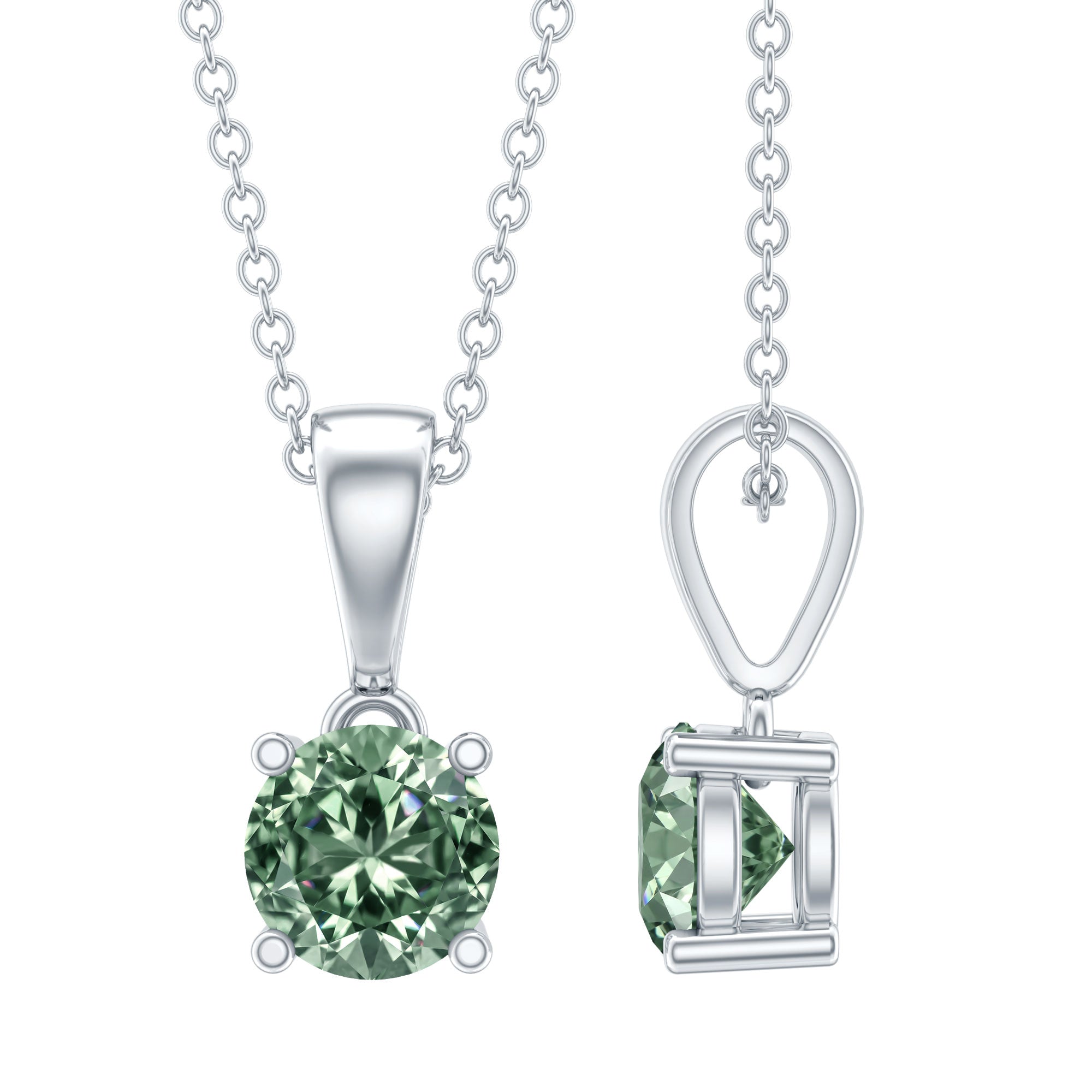 1 Carat Lab Created Vivid Green Diamond Solitaire Pendant with IGI Certificate Vivid Green - VS1 - Rosec Jewels