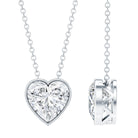 Bezel Set 2 Carat Lab Grown Diamond Heart Necklace with IGI Certificate Lab - ( E-VS1 ) - Rosec Jewels