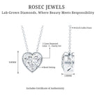 Bezel Set 2 Carat Lab Grown Diamond Heart Necklace with IGI Certificate Lab - ( E-VS1 ) - Rosec Jewels