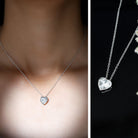 Bezel Set 2 Carat Lab Grown Diamond Heart Necklace with IGI Certificate Lab - ( E-VS1 ) - Rosec Jewels