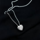 Bezel Set 2 Carat Lab Grown Diamond Heart Necklace with IGI Certificate Lab - ( E-VS1 ) - Rosec Jewels