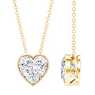 Bezel Set 2 Carat Lab Grown Diamond Heart Necklace with IGI Certificate Lab - ( E-VS1 ) - Rosec Jewels