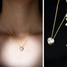Bezel Set 2 Carat Lab Grown Diamond Heart Necklace with IGI Certificate Lab - ( E-VS1 ) - Rosec Jewels