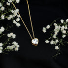 Bezel Set 2 Carat Lab Grown Diamond Heart Necklace with IGI Certificate Lab - ( E-VS1 ) - Rosec Jewels