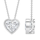 Rosec Jewels-Bezel Set 3 Carat Lab Grown Diamond Heart Necklace with IGI Certificate