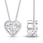 Rosec Jewels-Bezel Set 3 Carat Lab Grown Diamond Heart Necklace with IGI Certificate