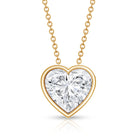 Rosec Jewels-Bezel Set 3 Carat Lab Grown Diamond Heart Necklace with IGI Certificate