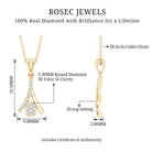 Certified Round Cut Diamond Cluster Necklace Natural - ( HI-SI ) - Rosec Jewels