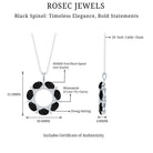 3 CT Oval Cut Black Spinel Elegant Pendant with Moissanite AAA - Rosec Jewels
