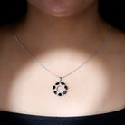 3 CT Oval Cut Black Spinel Elegant Pendant with Moissanite AAA - Rosec Jewels