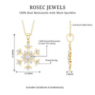 Certified Moissanite Snowflake Pendant Necklace for Women D-VS1 - Rosec Jewels