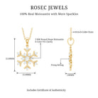 Certified Moissanite Snowflake Pendant Necklace for Women D-VS1 - Rosec Jewels