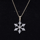 Certified Moissanite Frozen Snowflake Pendant Necklace D-VS1 - Rosec Jewels