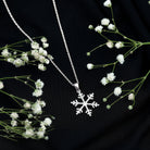 Certified Moissanite Frozen Snowflake Pendant Necklace D-VS1 - Rosec Jewels