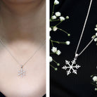 Certified Moissanite Frozen Snowflake Pendant Necklace D-VS1 - Rosec Jewels