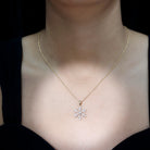 Certified Moissanite Frozen Snowflake Pendant Necklace D-VS1 - Rosec Jewels