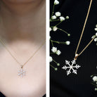 Certified Moissanite Frozen Snowflake Pendant Necklace D-VS1 - Rosec Jewels