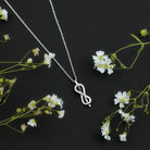 Minimal Moissanite Infinity Knot Pendant Necklace D-VS1 - Rosec Jewels
