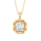 Certified Moissanite Solitaire Pendant in Prong Setting D-VS1 - Rosec Jewels