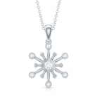 Diamond Snowflake Pendant Necklace for Women Lab - ( EF-VS ) - Rosec Jewels