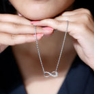 Rosec Jewels-Gold Infinity Pendant Necklace with Diamond For Women