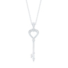 Rosec Jewels-1.5 MM Round Diamond Heart Key Pendant Necklace