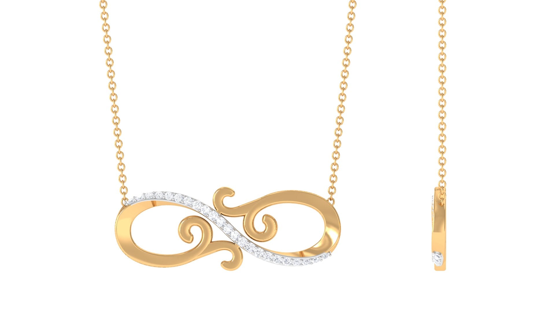 Rosec Jewels-0.25 CT Diamond Minimal Infinity Necklace in Prong Setting