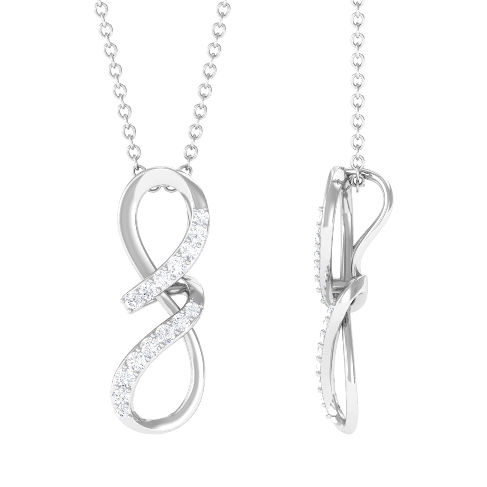 Rosec Jewels-Two Tone Diamond Infinity Twisted Pendant