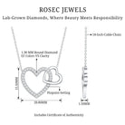 Diamond 2 Heart Promise Necklace Lab - ( EF-VS ) - Rosec Jewels