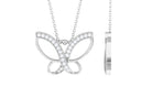 Rosec Jewels-0.25 CT Butterfly Pendant Necklace with Diamond