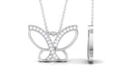 Rosec Jewels-0.25 CT Butterfly Pendant Necklace with Diamond