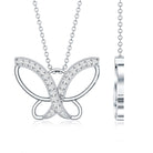 Diamond Butterfly Pendant Necklace For Women Lab - ( EF-VS ) - Rosec Jewels