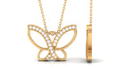 Rosec Jewels-0.25 CT Butterfly Pendant Necklace with Diamond