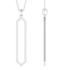 Rosec Jewels-0.50 CT Elegant Hexagonal Diamond Pendant Necklace
