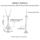 Certified Round Cut Diamond Cluster Necklace Lab - ( EF-VS ) - Rosec Jewels
