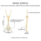 Certified Round Cut Diamond Cluster Necklace Lab - ( EF-VS ) - Rosec Jewels
