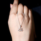 Diamond Lotus Flower Necklace in Pave Setting Lab - ( EF-VS ) - Rosec Jewels
