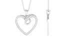 Rosec Jewels-Pave Set Diamond Open Heart Pendant in Gold