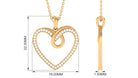 Rosec Jewels-Pave Set Diamond Open Heart Pendant in Gold