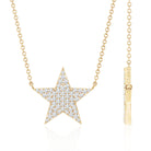Diamond Star Pendant Necklace in Pave Setting Lab - ( EF-VS ) - Rosec Jewels