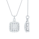 Rosec Jewels-1/2 CT Square Shape Diamond Cluster Pendant Necklace