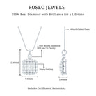 Rosec Jewels-1/2 CT Square Shape Diamond Cluster Pendant Necklace