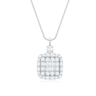 Rosec Jewels-1/2 CT Square Shape Diamond Cluster Pendant Necklace