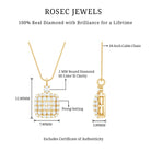 Rosec Jewels-1/2 CT Square Shape Diamond Cluster Pendant Necklace