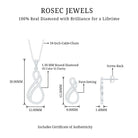 Rosec Jewels-Infinity Earrings and Necklace Set with 3/4 CT Diamond